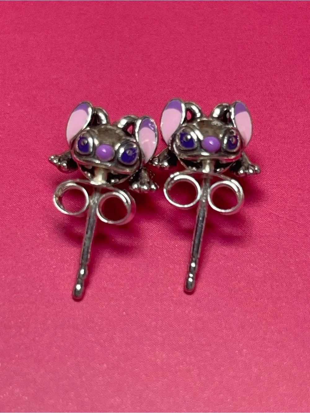 Pandora Pink and Purple Character Stud Earrings